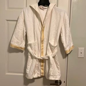 Kids Clubhouse Robe with Embroidered Gold Tone Trim